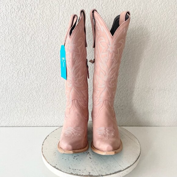 Lane SMOKESHOW Womens Cowboy Boots 7.5 Pink Leather Western Cowgirl Mid Calf - Picture 5 of 11